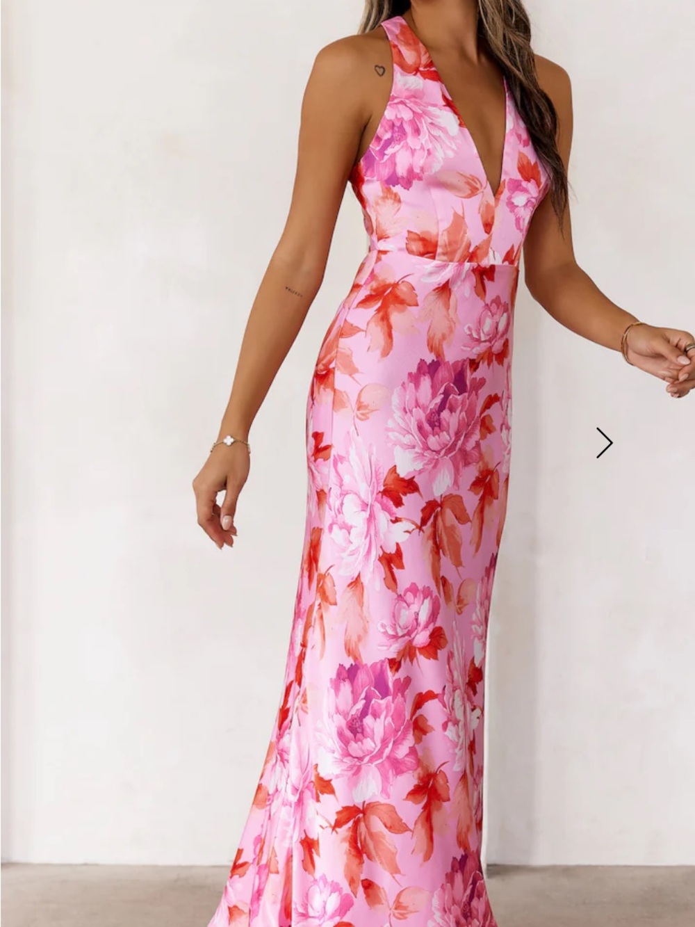 Hello Molly Pink & Coral Floral Halter Maxi Dress NWT size Medium